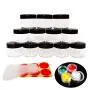 Contenant 20ml – 20 petits pots en verre transparent de 20g pour échantillons de maquillage, ombres à paupières, vernis à ongles, poudre, perles, bijoux, crème – avec couvercle noir. Contenant 20ml – 20 petits pots en verre transparent de 20g pour échantillons de maquillage, ombres à paupières, vernis à ongles, poudre, perles, bijoux, crème – avec couvercle noir.
