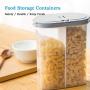 Cereal Storage Containers Dispenser Cookie Jar Plastic with Lids Airtight Bpa Free Large, Food Storage Containers for Kitchen Pantry Organization Canister Candy Bulk, 2.6L (Color : White)