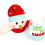 RUJFISH Christmas Storage Bin Candy Jar Cookie and Gift Container Bottle Jar Snowman Santa Clause Design for Cookie Treats and Chocolate Decorative