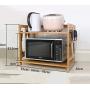 Kitchen Multifunction Floor-standing bamboo Racks Microwave oven Seasoning Oven storage racks Knife Dishes Storage jar Family storage rack 2 layer 60cm