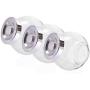 Set of 3 Glass Canister Food Storage Jar with Lid Kitchen Sealed Can for Coffee Bean Grains and Candy