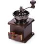 ZHCSS Manual Coffee Grinder with Storage Jar Soft Brush Conical Ceramic Burr Quiet and Portable, Ceramic Grinding core (Send Brush)