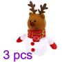 NUOBESTY 3pcs Christmas Candy Jar Food Storage Container Christmas Reindeer Elk Clear Plastic Gift Bottle Holder Container Box Xmas Holiday Party Decoration Ornament