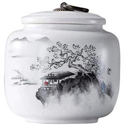 DRAGON SONIC Tea Caddy Ceramic Large Storage Tank Canister Sealed Can Jars, J01