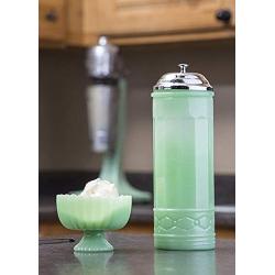 Tablecraft HJ714 Straw Jar with Metal Lid, Green