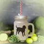 Rosahelle Blutfalke Silhouette Frostglas Glasflasche mit Stroh