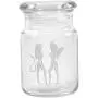 Klarer Glas Kräuterdunstbehälter mit Deckel 4,5 oz mit Engel und Teufel Silhouette von Smoke Promos