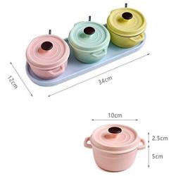 The taste of home Macaron color creative ceramic seasoning jar seasoning bottle sauce tank kitchen storage tank three-piece