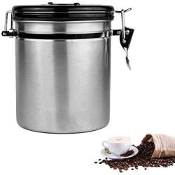 Storage Bottles & Jars - Stainless Steel Coffee Bean Storage Tanks Sealed Food Cans Storage Box Case Tea Container Holder Sugar Jars with Exhaust Hole ()