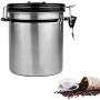 Storage Bottles & Jars - Stainless Steel Coffee Bean Storage Tanks Sealed Food Cans Storage Box Case Tea Container Holder Sugar Jars with Exhaust Hole ()