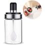 ZFRANC Glass Seasoning Bottle Salt Storage Box Spice Jar Kitchen Supplies with Spoon for Home & Hotel