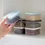 Boîte de rangement YTF pour aliments, réservoir de stockage en plastique (PP), boîte de rangement multi-graines, 3 jeux, facile à nettoyer.