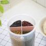 Airtight Food Storage Containers with 4 Compartments & Locking Lids Cereal Organization Dry Food Keeper Kitchen Space Saving (Blue, 1)