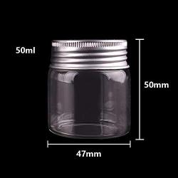 | Storage Bottles & Jars | 12pcs Dia 47mm 50ml/80ml/100ml/150ml/200ml Transparent Glass Spice Bottles Jar Terrarium with Silver Aluminum Lid Wedding Gift | by HUDITOOLS | 1 PCs