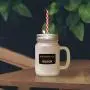 Green My Son Serves In The Mission Frosted Glass Mason Jar With Straw