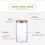 Glass Jar With Bamboo Lid Food Candy Storage Bottles Tea Container Cup Sealing Violetta Mason Jars Kitchen Accessories,250Ml