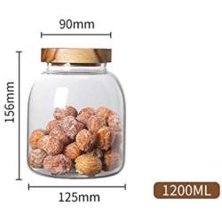 Transparent Glass Sealed Storage Jar Food Grains Moisture-proof Bottle Tea Coffee Kitchen Seal Storage Cans DELICATEWNN (Capacity : 1200ml)