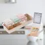 BESTONZON 1 Stück Gewürze-Aufbewahrungsbox aus Weizeneiweiß mit Löffel, 4-Fächer-Aufbewahrungsbehälter für Gewürzsalz-Gläser, Gewürze-Box