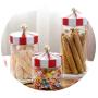 Carousel With Lids Food Storage Container Cereal Lemon Coffee Beans Snack Kitchen Storage Moisture Proof Transparent Glass Jar,small