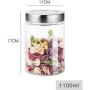 HIZLJJ 4 Pcs Glass Storage Jars with Sealed Lids Clear Glass Bulk Food Storage Canister for Serving Tea, Coffee, Spice, Candy, Cookie