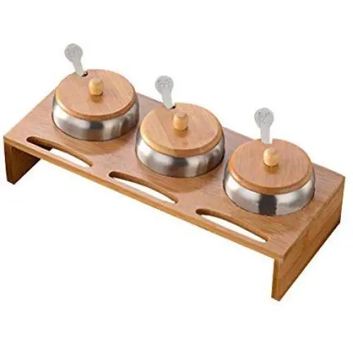 3 Grid Wooden Spice Rack Set Kitchen Supplies Salt Pepper Bottle Seasoning Jar Condiment Storage Container 3pcs Jars & Spoons Seasoning Rack Sets for Sugar Salt Crut, Kitchen Condiment Storage Box 3 Grid Wooden Spice Rack Set Kitchen Supplies Salt Pepper Bottle Seasoning Jar Condiment Storage Container 3pcs Jars & Spoons Seasoning Rack Sets for Sugar Salt Crut, Kitchen Condiment Storage Box