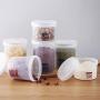 JIJIKOKO Airtight Kitchen Rice Jar Nuts Storage Cereal Grain Box Cylinder Organizer Food Barrel Snacks Storage Container with Lid Mildew and Moisture Proof (S)