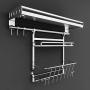 Wall Mount Spice Rack Storage Organizer, Kitchen Seasoning Hanging Rack for Pantry Herb Jar Bottle Cans Holder Kitchen Shelf Storage with 3 hooks, Durable - SUS304 Stainless Steel by Colture