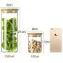 ALXDR Clear Glass Food Storage Containers for Tea, Coffee Beans, Candy, Cookie, 1000Ml 3 Packs Glass Jars with Airtight Bamboo Lid ALXDR Clear Glass Food Storage Containers for Tea, Coffee Beans, Candy, Cookie, 1000Ml 3 Packs Glass Jars with Airtight Bamboo Lid