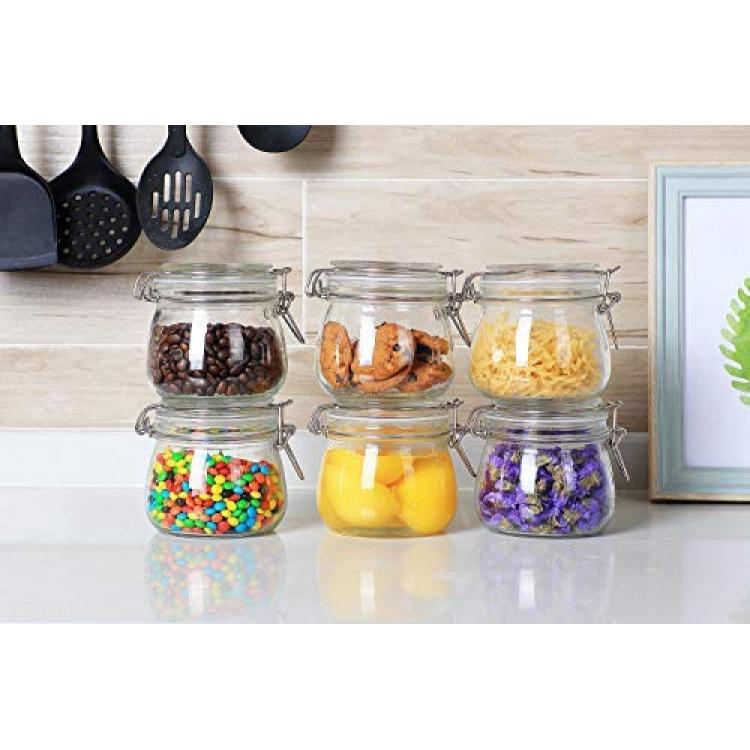 Airtight Glass Canister with Lid Food Storage Jar Storage Container for  Kitchen Pasta Sugar Beans Spice