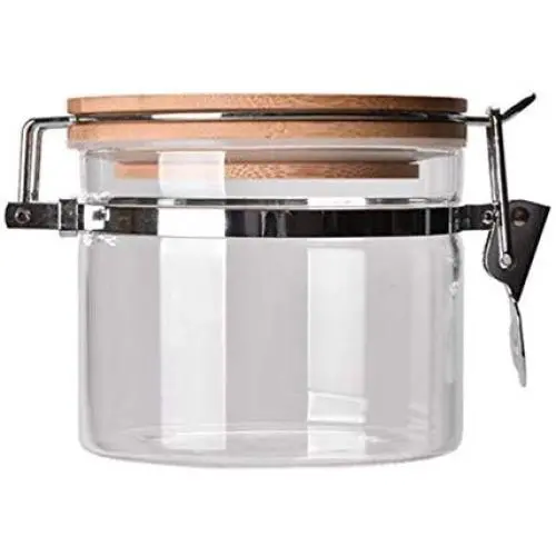 UPKOCH Glasbehälter Rund Klare Mason Gläser mit Schraubdeckeln zur Aufbewahrung von Kaffee, Zucker, Mehl, Kräutern, Snacks, Süßigkeiten und Honig (450ml)