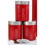 Premier Housewares Liberty Tea, Coffee and Sugar Canisters - Set of 3, Red