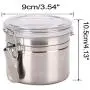 Edelstahltiegel Behälter für Küche Zucker Kaffee Bohne Tee Nüsse Cookie Lagerung mit Klarem Deckel und Verriegelungsklammer – 20 oz
