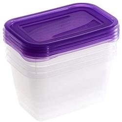 keeeper Food Box Fredo Fresh 0,75L Rectangle 4 Pieces, Polypropylene, Purple, 15.5 x 10.5 x 8.5 cm