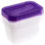 keeeper Food Box Fredo Fresh 0,75L Rectangle 4 Pieces, Polypropylene, Purple, 15.5 x 10.5 x 8.5 cm
