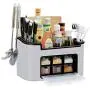 Étagère Multifonction pour Épices avec Boîte de Rangement pour Pots à Épices, Ensemble de Couteaux et Grande Planche à Découper Étagère Multifonction pour Épices avec Boîte de Rangement pour Pots à Épices, Ensemble de Couteaux et Grande Planche à Découper