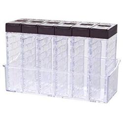 Kitchen Seasoning Boxes Bottles Jars Plastic Spice Lid Storage Organizer Sugar Pepper Layers Box Home,Brown