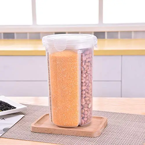 Boîte de rangement en plastique transparent pour aliments secs, séparateur de contenants, 2L, claire Boîte de rangement en plastique transparent pour aliments secs, séparateur de contenants, 2L, claire