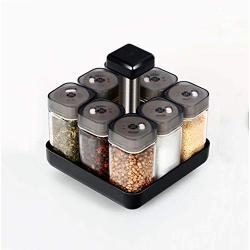 Kitchen Storage Containers Rotating Glass Jars, Spice Jars Set Salt Shaker Oil Bottle,European Household Kitchen Supplies