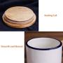 Food Storage Containers Set of 3,White Coffee Tea and Sugar Canisters Jars for Kitchen with Airtight Wooden Lids,Pantry Organization and Storage