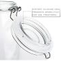 Kingrol 4 Pack 34 Ounces Glass Jars, Wide Mouth Storage Canister Jars with Bail and Trigger Clamp Lids