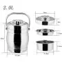 Thermos Food Jar Drum Shape Thermos Stainless Food Flask Vacuum Insulated Food Containers Portable Bag (Size : 1600ML)