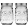 Ball Jar, Set of 2 389579 Pint Regular Mouth Mason, Pack Of 2, Clear