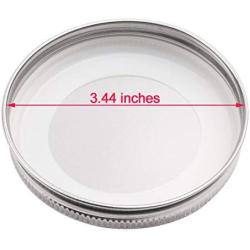 iiniim Stainless Steel Storage Solid Caps Lids for Wide Mouth Mason Jars 6pcs One Size