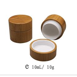 2PCS 10G/0.34 oz Refillable Handmade Bamboo Jars With PET Plastic Inners And Bamboo Lid Face Cream Container Holder Pot Vials Portable Lip Balm Lotion Essential Oils Storage DIY Beauty Tool