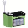 Seasoning Rack Spice Pot Box Storage Container Condiment Jar, Beer Tray For Spoons Knives Forks Napkins Chopsticks Condiments Coffee Breakroom Kitchen Organizer (Green)