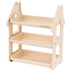 HMANE 3 Tier Spice Rack Sundries Storage Rack Plastic Storage for Spice Bottles/Jars/Seasonings/Supplies for Kitchen Cabinet Bathroom - (Nordic Beige)