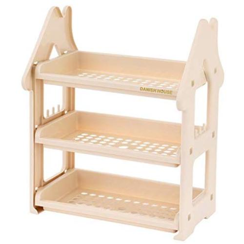HMANE 3 Tier Spice Rack Sundries Storage Rack Plastic Storage for Spice Bottles/Jars/Seasonings/Supplies for Kitchen Cabinet Bathroom - (Nordic Beige)