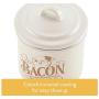 47417 Enamel on Steel Bacon Grease Can/Bacon Grease Container - 4 Inch, White (Pack of 2)