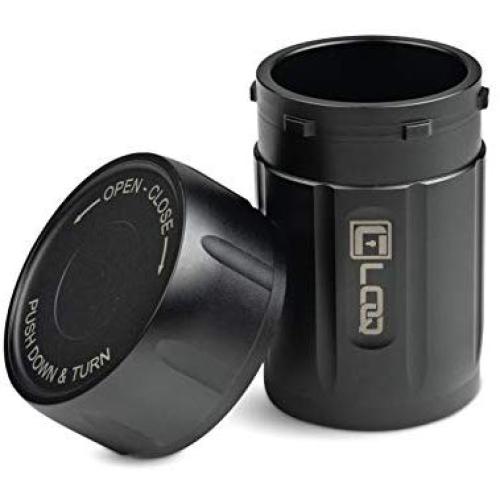 Canniloq ? 80cc Onyx Black ? Premium Aircraft Grade Aluminum Odor Smell Proof Container and Airtight Locking Stash Jar for Herbs, Coffee, Spices, Tea and Other Dry Goods