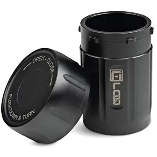 Canniloq? 80cc Onyx Black? Premium Flugzeugaluminium Behälter mit Geruchsverschluss und Dichtung für Kräuter, Kaffee, Gewürze, Tee und andere Trockenwaren